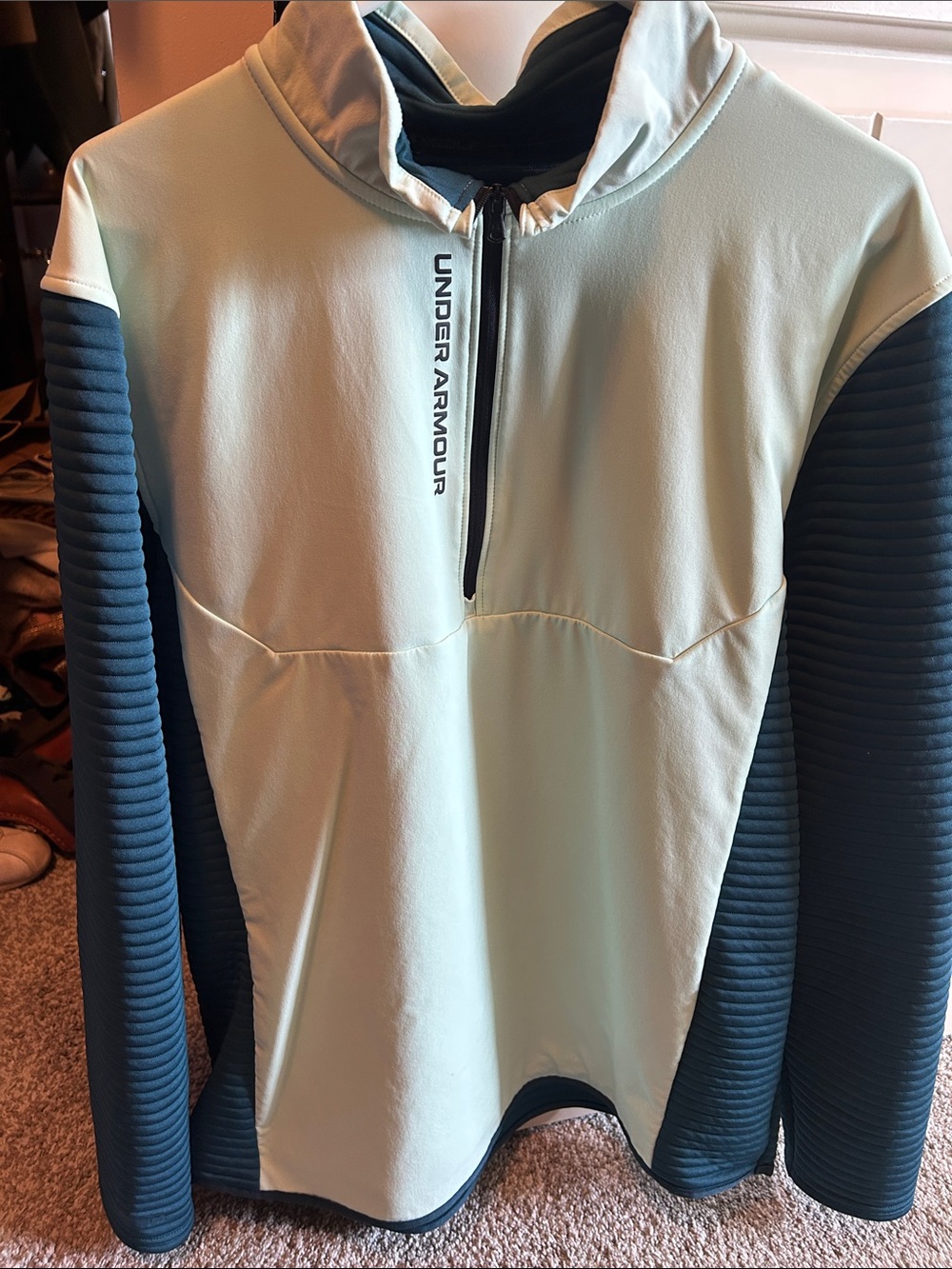 Under Armour Men’s Mint and Navy Half-Zip Pullover